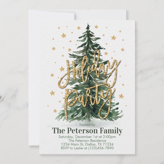 Uitnodiging voor kerstboomfeestjes (Voorkant)