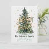 Uitnodiging voor kerstboomfeestjes (Staand voorkant)
