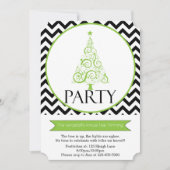 Uitnodiging voor kerstboomversiering in Chevron (Voorkant)