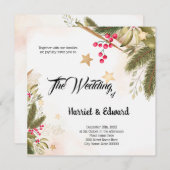 Uitnodiging voor kerstbruiloft (Voorkant / Achterkant)