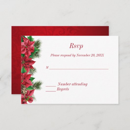 Uitnodiging voor kerstbruiloft (Voorkant / Achterkant)