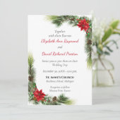 Uitnodiging voor kerstbruiloft (Staand voorkant)