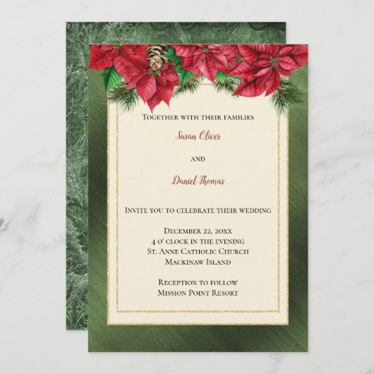 Uitnodiging voor kerstbruiloft (Voorkant / Achterkant)