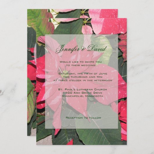 Uitnodiging voor kerstbruiloft (Voorkant / Achterkant)