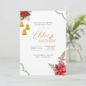 uitnodiging voor kerstbruiloft (Staand voorkant)