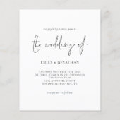 Uitnodiging voor kerstbruiloft met budgetvlieger (Achterkant)