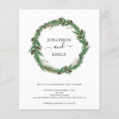 Uitnodiging voor kerstbruiloft met een begrotingsp (Voorkant)