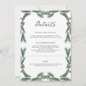 Uitnodiging voor kerstbruiloft met feestdag Greene (Achterkant)