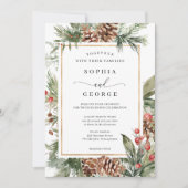 Uitnodiging voor kerstbruiloft met Waterverf Elega (Voorkant)