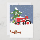 Uitnodiging voor kerstbruiloft van tractor (Voorkant)