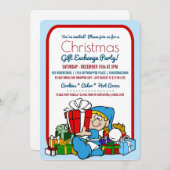 Uitnodiging voor kerstcadeau-uitwisseling (Voorkant / Achterkant)