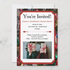 Uitnodiging voor Kerstcadeau-uitwisselingsfeest