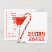 Uitnodiging voor kerstcadeaubonen met suikerriet (Voorkant / Achterkant)