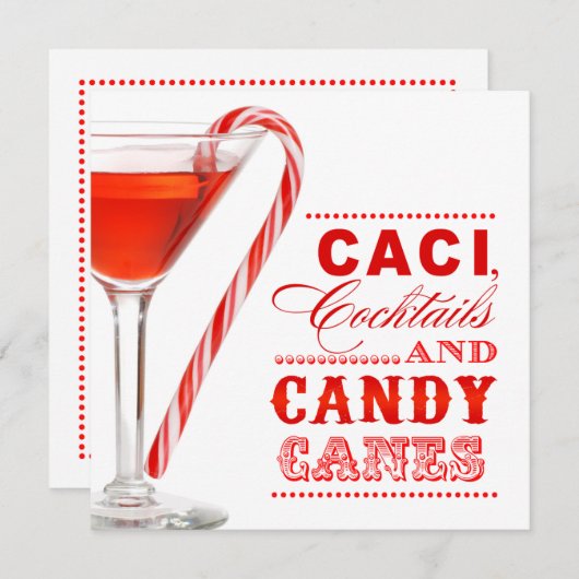 Uitnodiging voor kerstcadeaubonen met suikerriet (Voorkant / Achterkant)