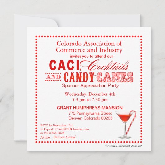 Uitnodiging voor kerstcadeaubonen met suikerriet (Achterkant)