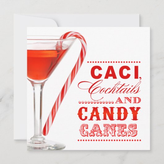 Uitnodiging voor kerstcadeaubonen met suikerriet (Voorkant)