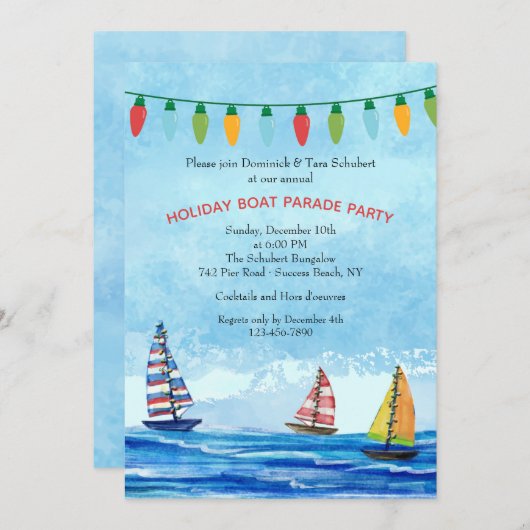 Uitnodiging voor kerstcadeaufeest (Voorkant / Achterkant)