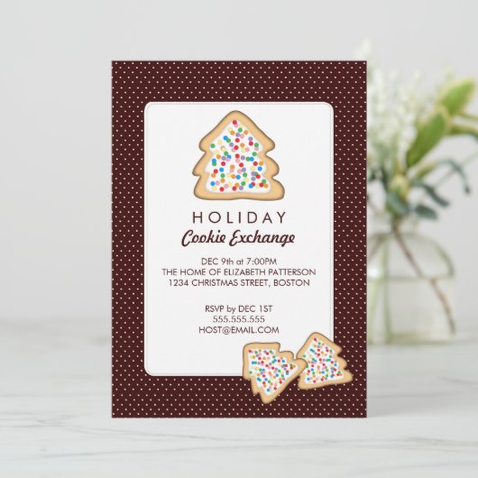 Uitnodiging voor kerstcadeaufeest voor Exchange Ho (Staand voorkant)