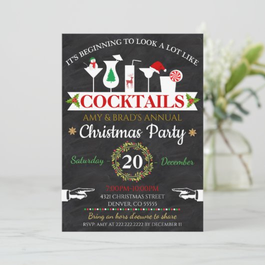 Uitnodiging voor kerstcadeautjes (Staand voorkant)