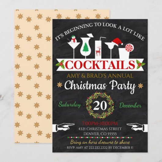 Uitnodiging voor kerstcadeautjes (Voorkant / Achterkant)