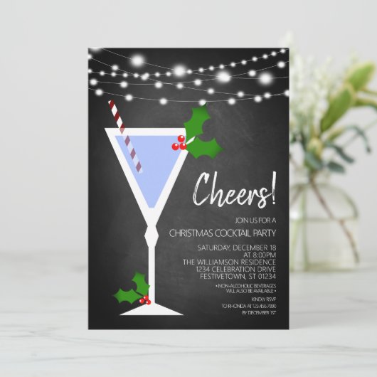 Uitnodiging voor kerstcadeautjes (Staand voorkant)