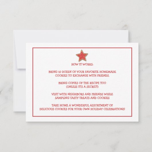 Uitnodiging voor kerstcadeautjes met wisselen (Achterkant)