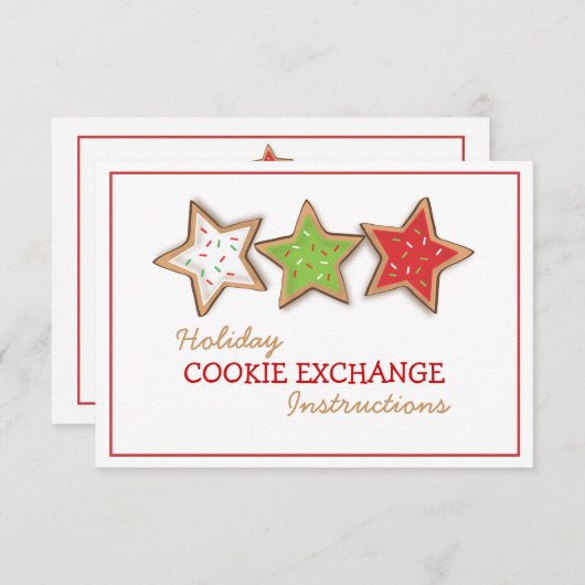 Uitnodiging voor kerstcadeautjes met wisselen (Voorkant / Achterkant)