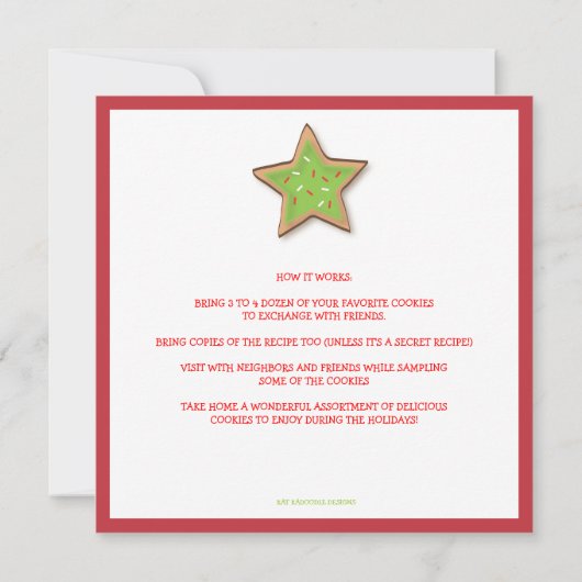 Uitnodiging voor kerstcadeautjes met wisselen (Achterkant)