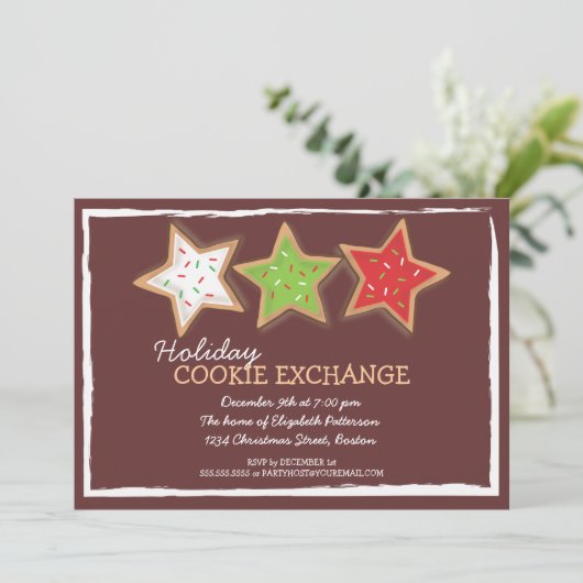 Uitnodiging voor kerstcadeautjes met wisselen van (Staand voorkant)