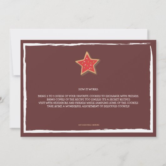 Uitnodiging voor kerstcadeautjes met wisselen van  (Achterkant)