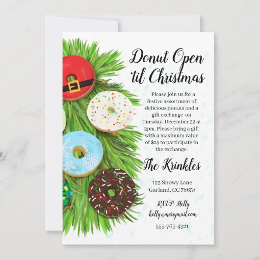 Uitnodiging voor kerstcadeautjes voor Exchange Par (Voorkant)