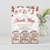 Uitnodiging voor kerstcadeauuitwisseling (Staand voorkant)