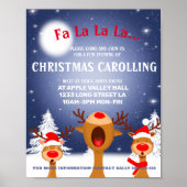 Uitnodiging voor kerstcarol zingende partij poster (Voorkant)