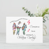 Uitnodiging voor kerstCaroling (Staand voorkant)