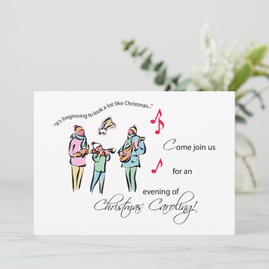 Uitnodiging voor kerstCaroling (Staand voorkant)