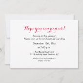 Uitnodiging voor kerstCaroling (Achterkant)