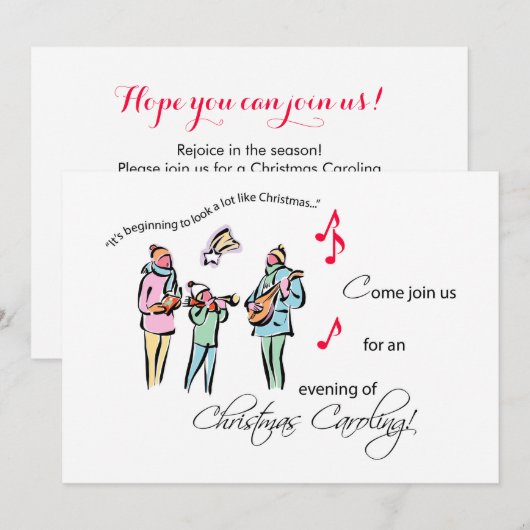 Uitnodiging voor kerstCaroling (Voorkant / Achterkant)