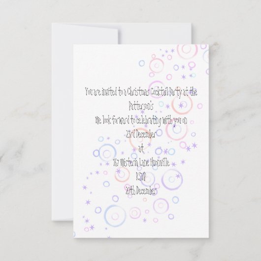 uitnodiging voor kerstcocktails (Achterkant)