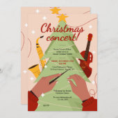 Uitnodiging voor kerstconcert (Voorkant / Achterkant)