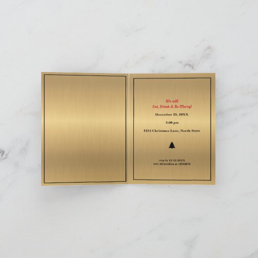 Uitnodiging voor kerstdiner familie foto (Binnen)