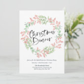 Uitnodiging voor kerstdiner | hulst (Staand voorkant)