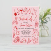 Uitnodiging voor kerstdiner, kerstdiner (Staand voorkant)