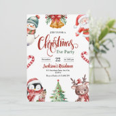 Uitnodiging voor kerstdiner, kerstfeest (Staand voorkant)