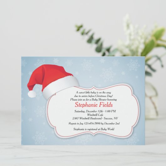 Uitnodiging voor kerstdouche (Staand voorkant)