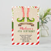 Uitnodiging voor kerstelffeest (Staand voorkant)