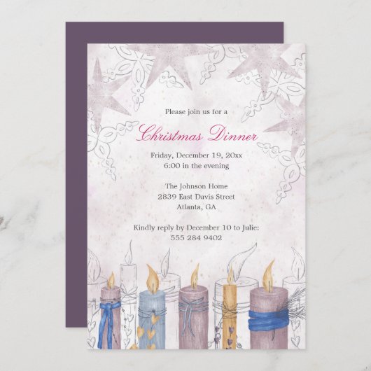 Uitnodiging voor kerstfeest (Voorkant / Achterkant)