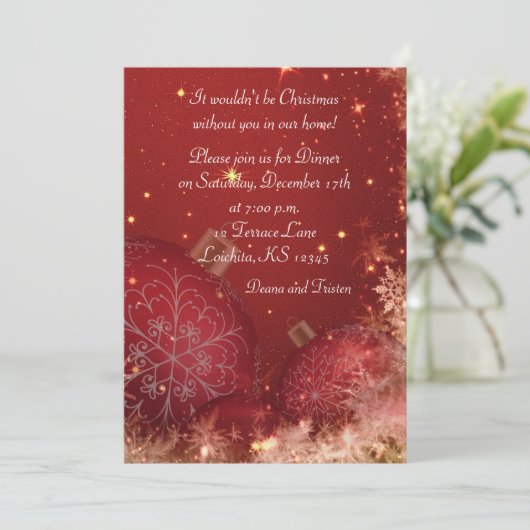 Uitnodiging voor kerstfeest (Staand voorkant)