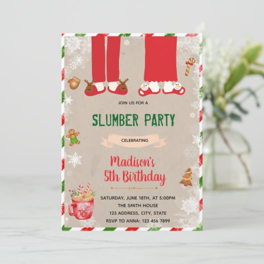 Uitnodiging voor kerstfeest (Staand voorkant)