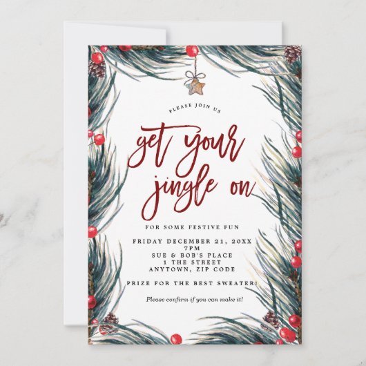 uitnodiging voor kerstfeest (Voorkant)