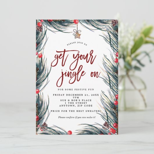 uitnodiging voor kerstfeest (Staand voorkant)